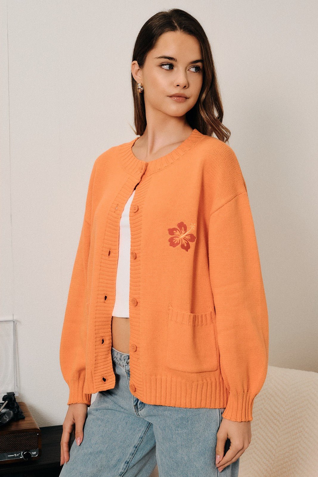 Hibiscus Hideaway Knit Cardigan - Westly