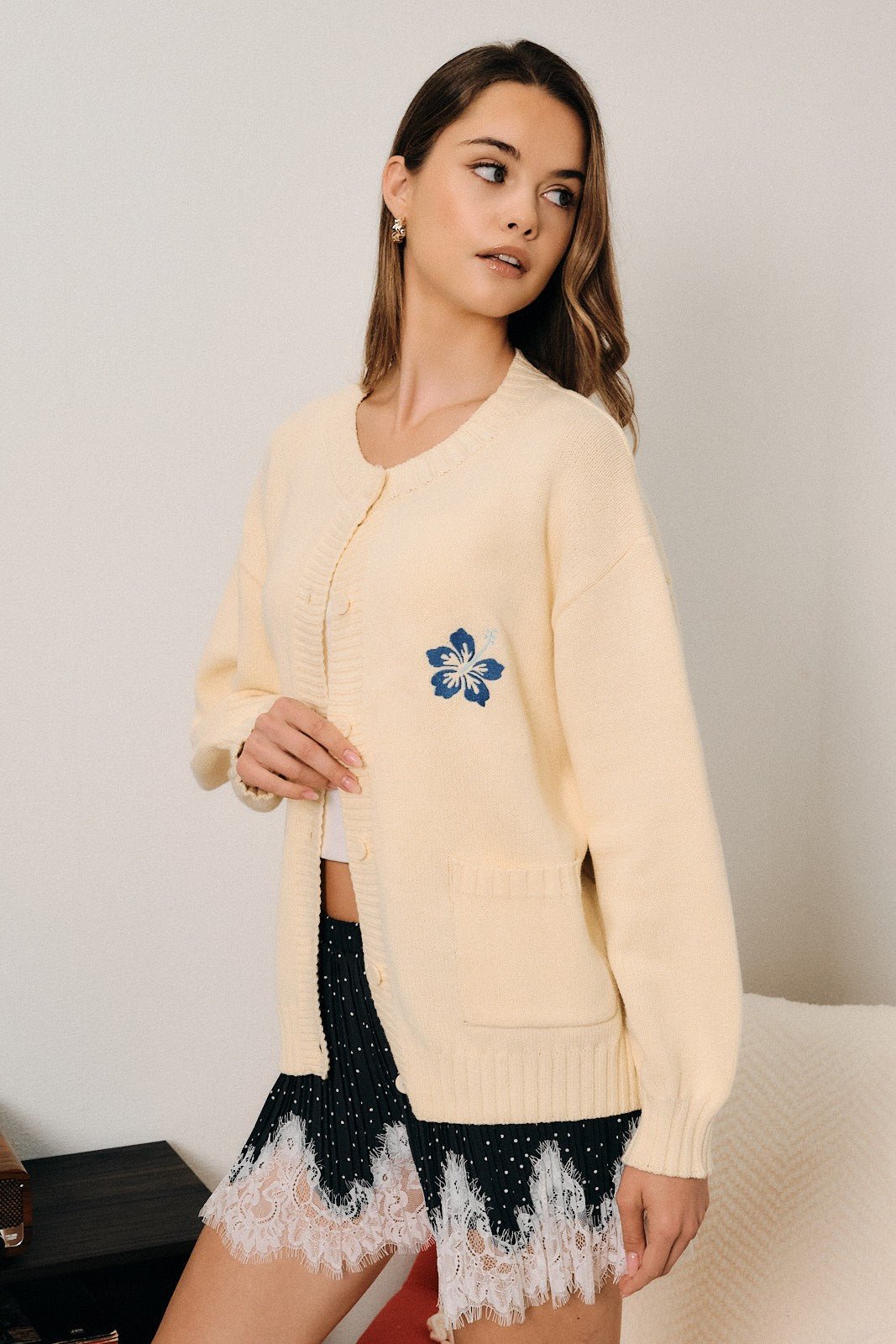 Hibiscus Hideaway Knit Cardigan - Westly