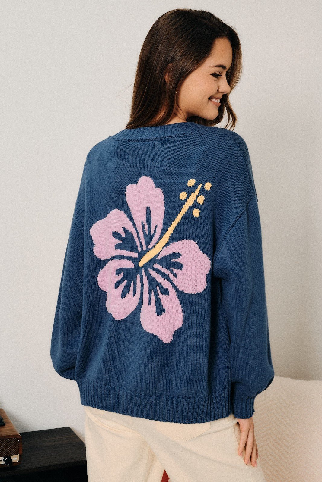 Hibiscus Hideaway Knit Cardigan - Westly