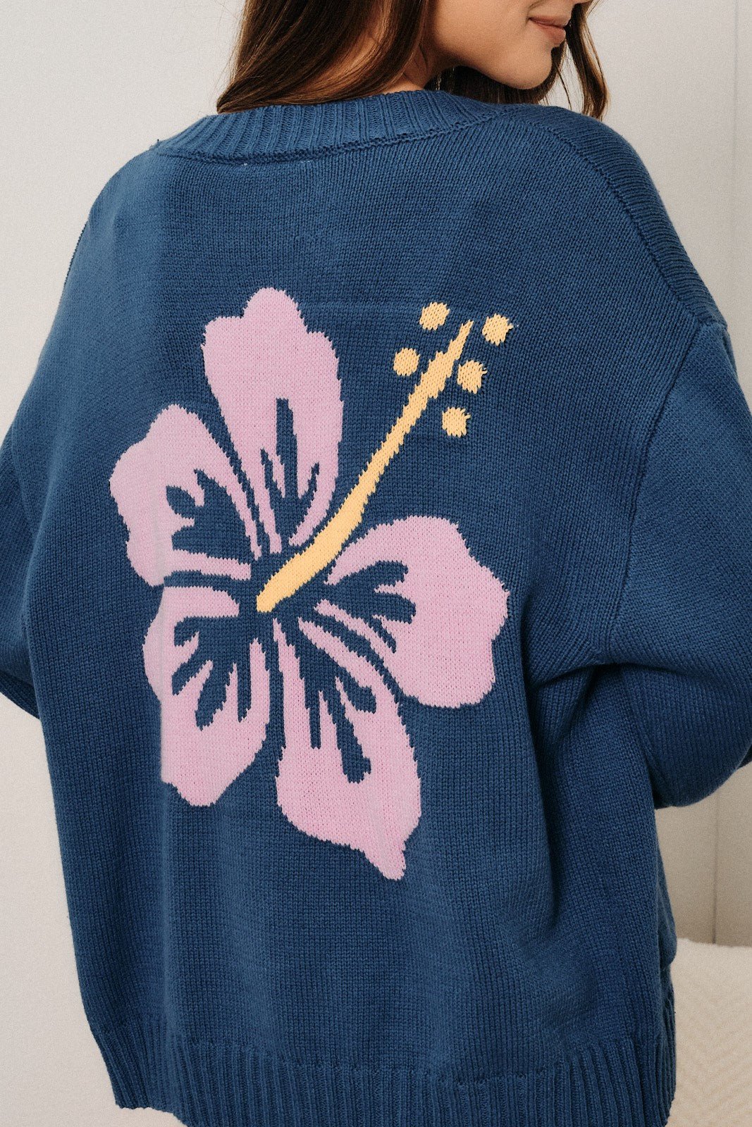 Hibiscus Hideaway Knit Cardigan - Westly