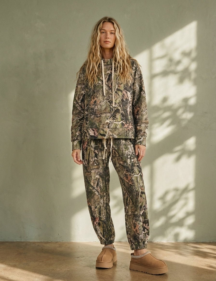 Hideaway Camo Print French Terry Hoodie - Westly