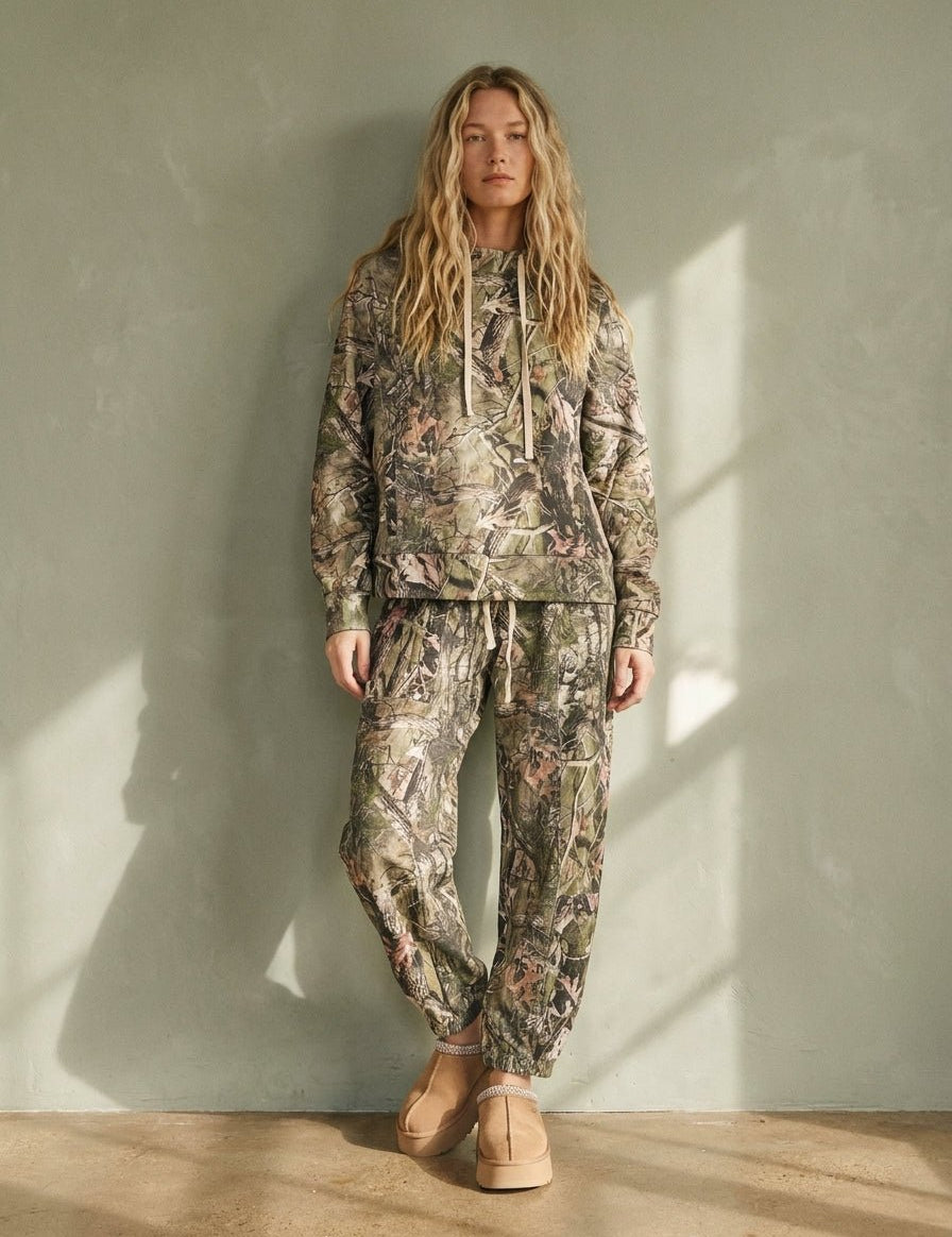 Hideaway Camo Print French Terry Hoodie - Westly