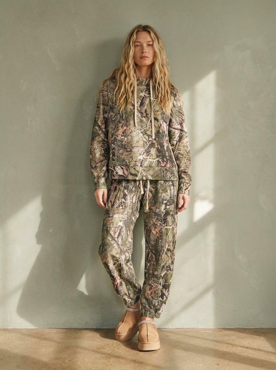 Hideaway Camo Print French Terry Hoodie - Westly