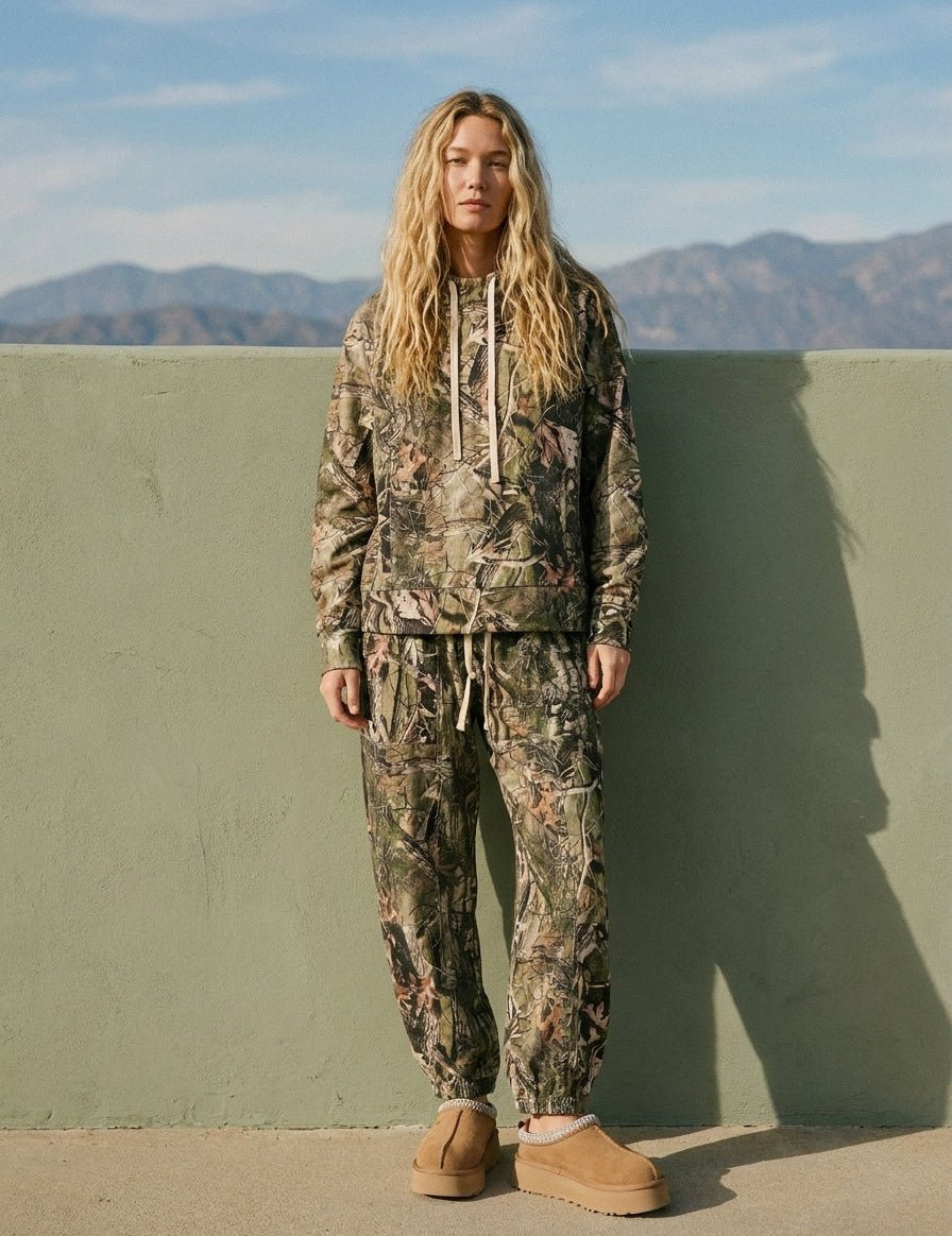 Hideaway Camo Print French Terry Pants - Westly
