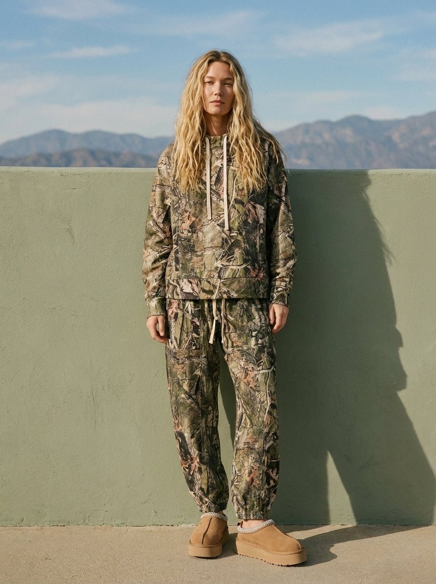 Hideaway Camo Print French Terry Pants - Westly