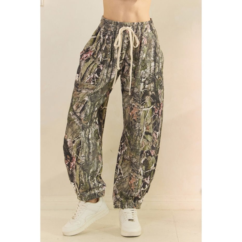 Hideaway Camo Print French Terry Pants - Westly