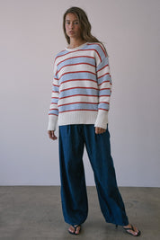 High Contrast Striped Roll Neck Sweater - Westly