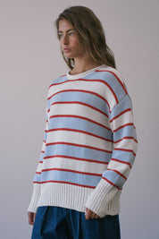 High Contrast Striped Roll Neck Sweater - Westly