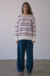 High Contrast Striped Roll Neck Sweater - Westly