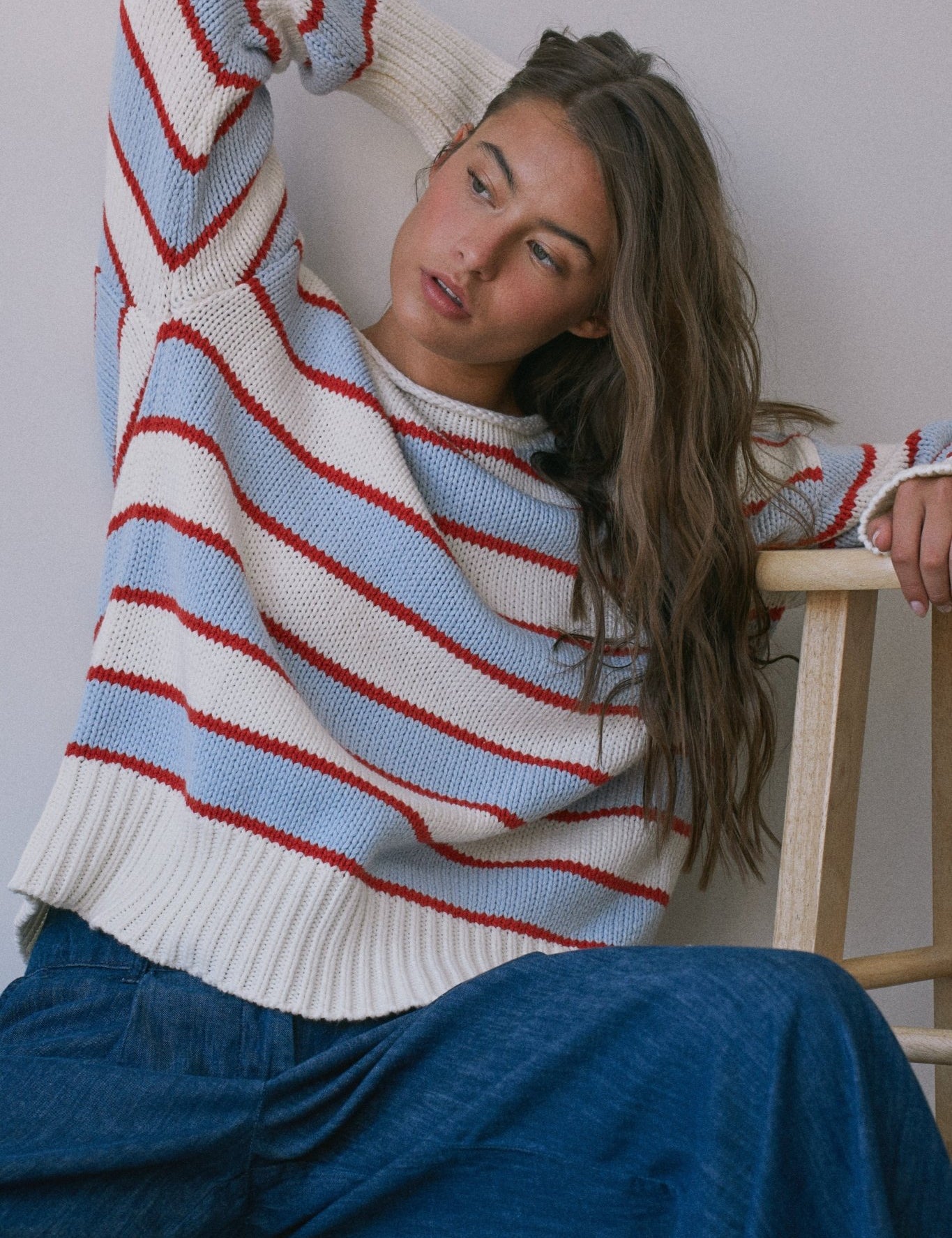 High Contrast Striped Roll Neck Sweater - Westly