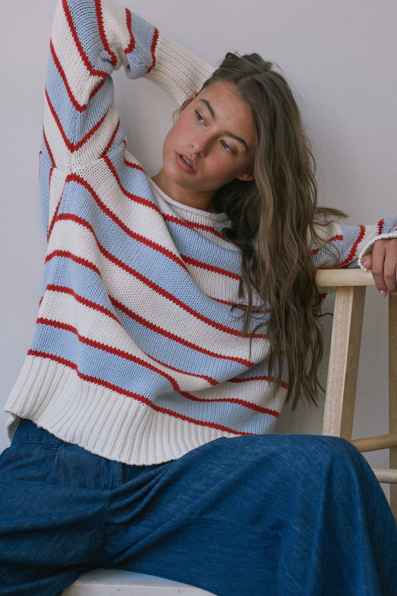 High Contrast Striped Roll Neck Sweater - Westly