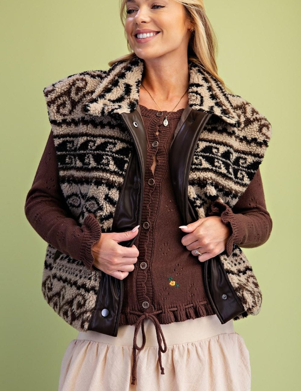 High Desert Button-Down Sherpa Vest - Westly