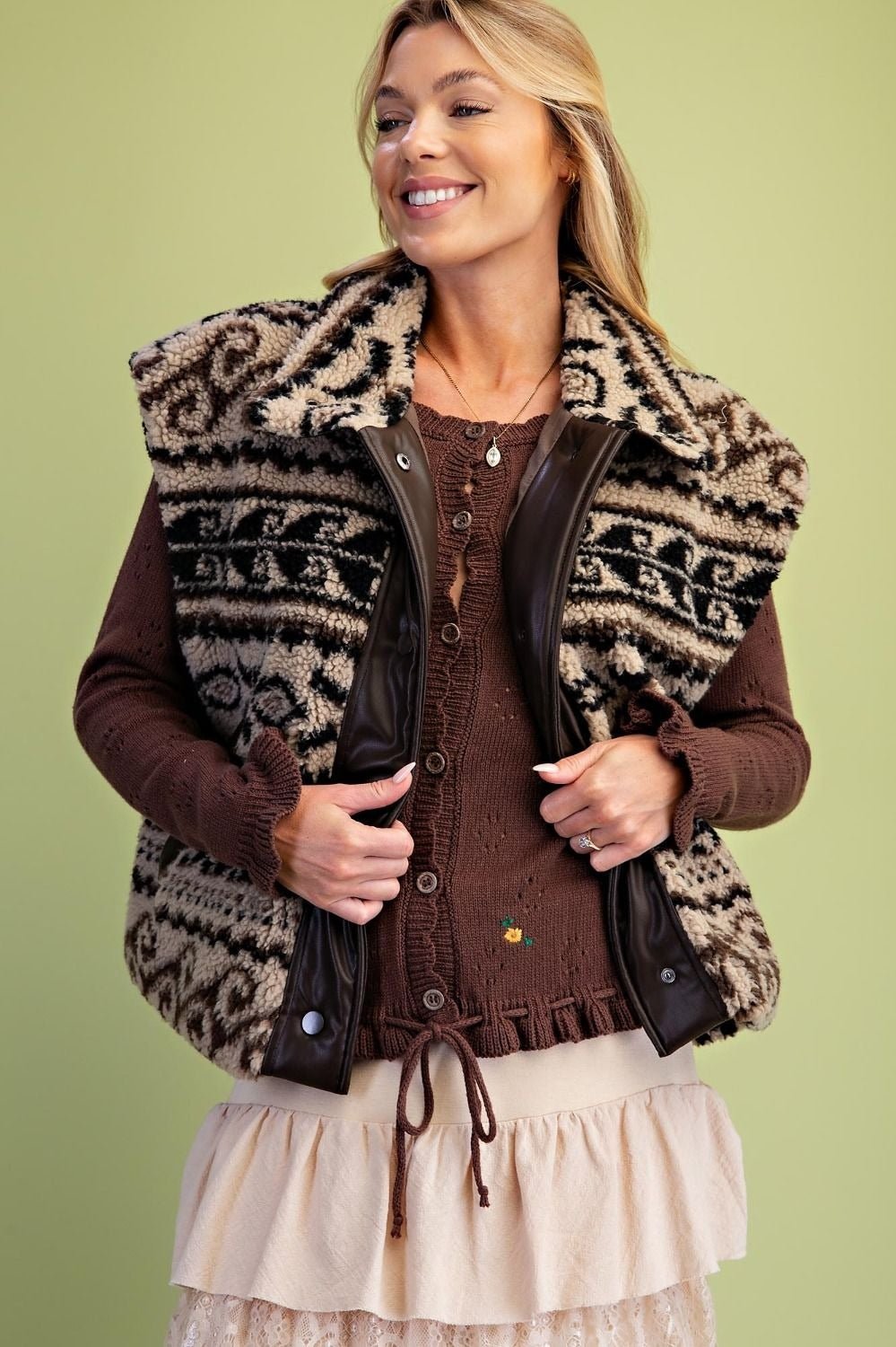 High Desert Button-Down Sherpa Vest - Westly