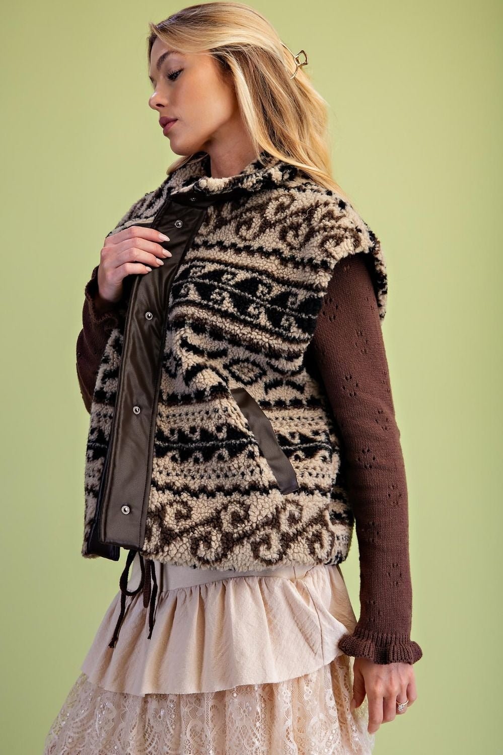 High Desert Button-Down Sherpa Vest - Westly