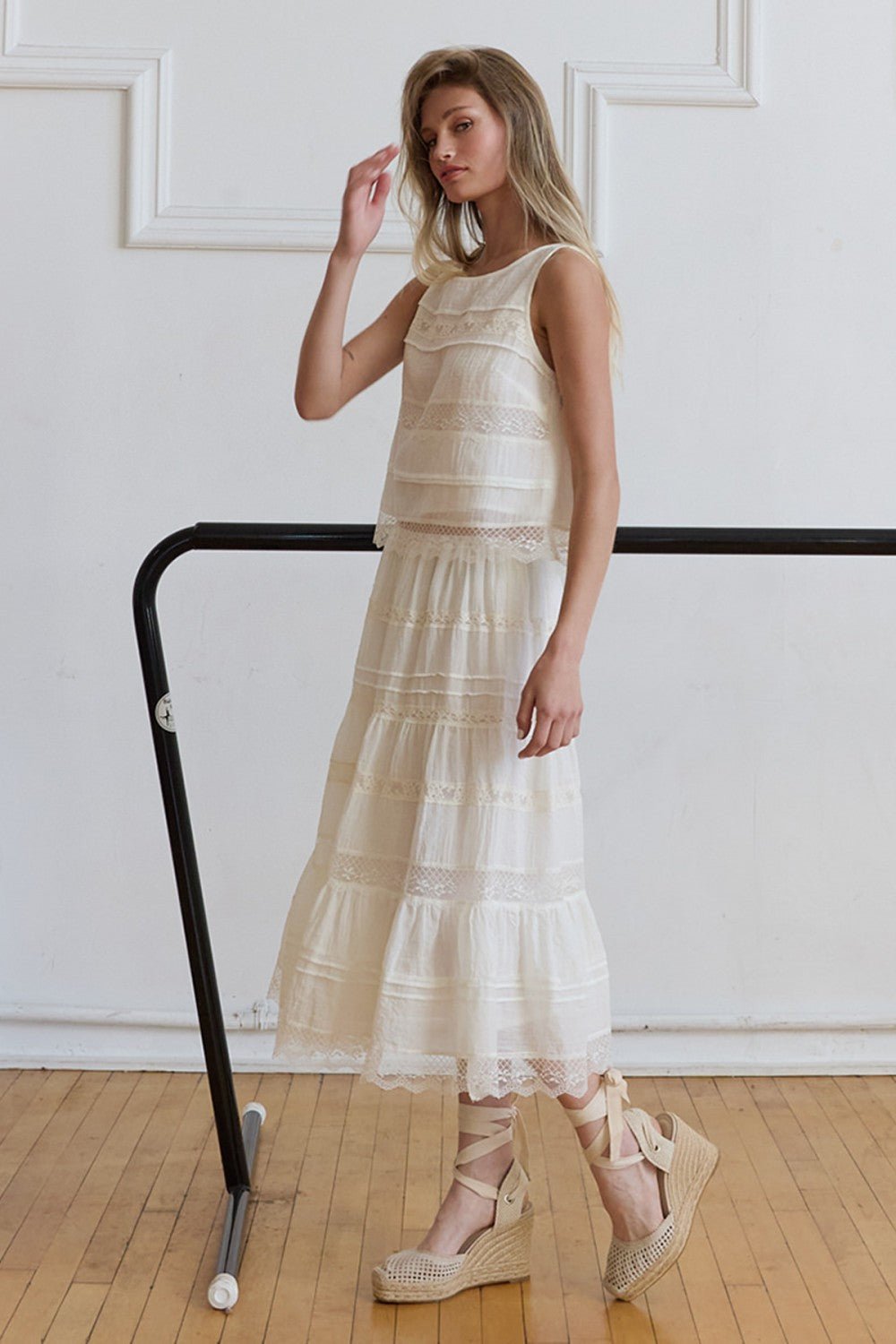 High Noon Soft Woven Lace Tank - Westly
