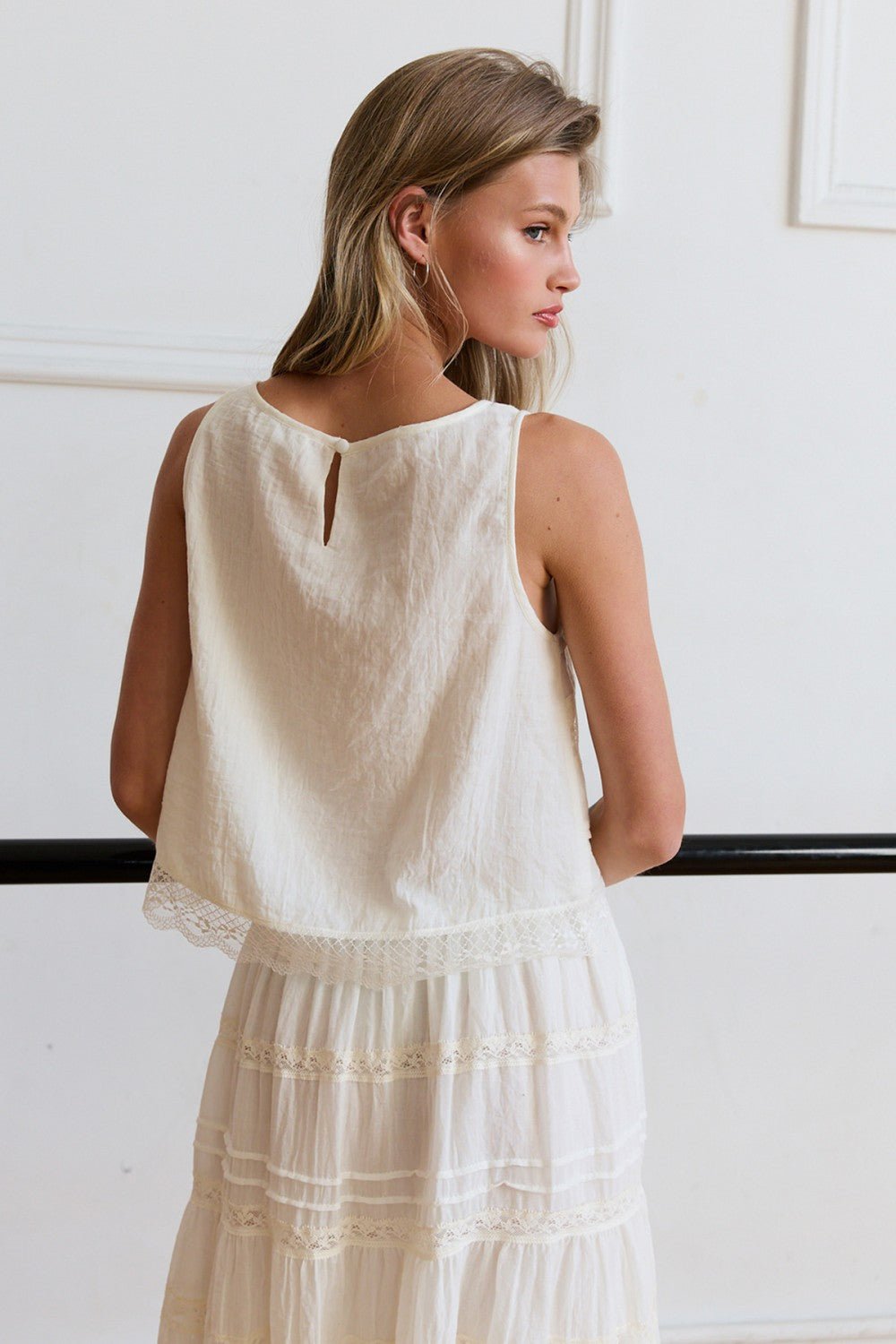 High Noon Soft Woven Lace Tank - Westly
