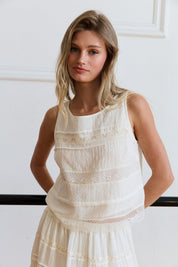 High Noon Soft Woven Lace Tank - Westly