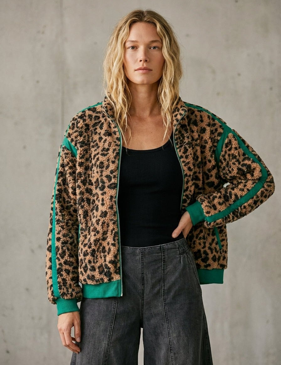 High Roller Leopard Fleece Jacket - Westly