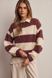 Highbanks Soft Stripe Sweater in Burgundy, photo 6