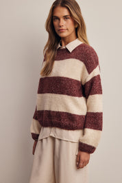 Highbanks Soft Stripe Sweater in Burgundy, photo 9