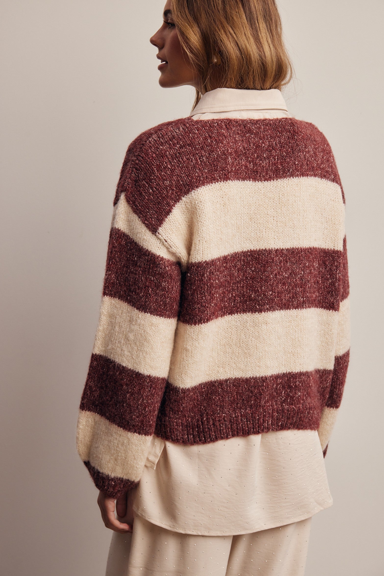 Highbanks Soft Stripe Sweater in Burgundy, photo 11