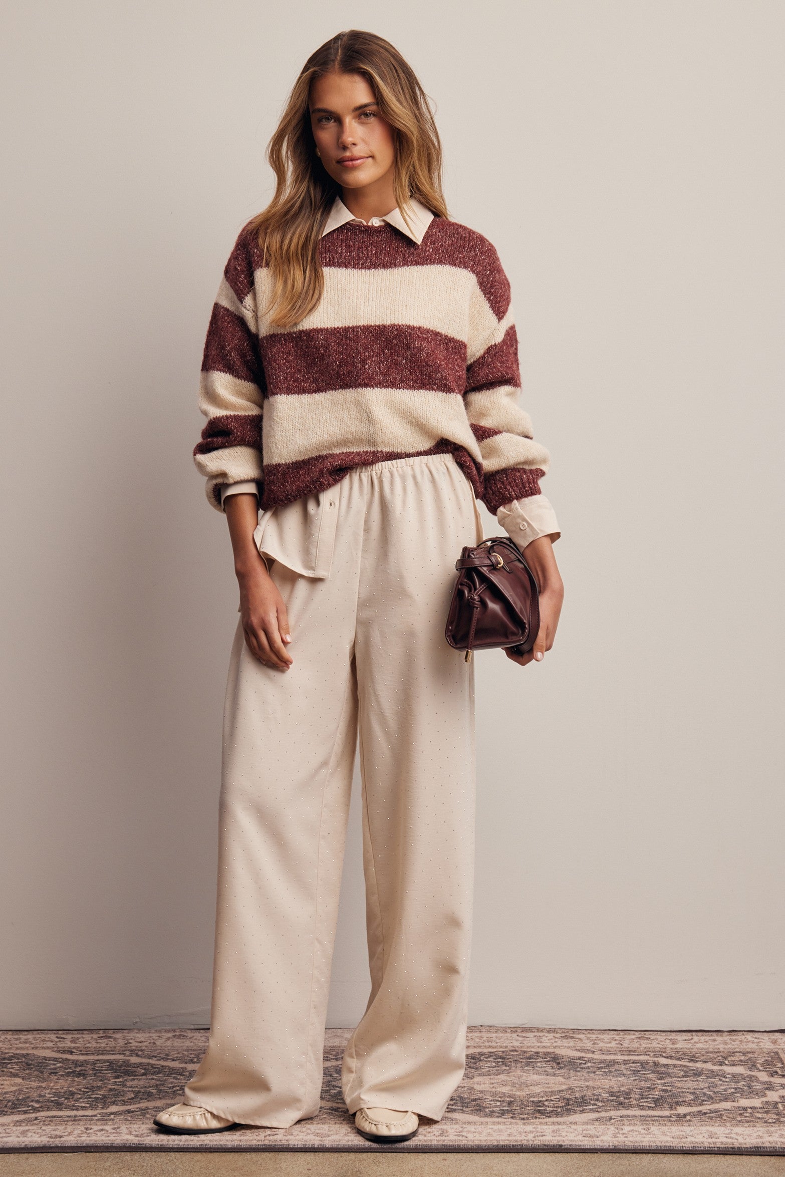 Highbanks Soft Stripe Sweater in Burgundy, photo 12