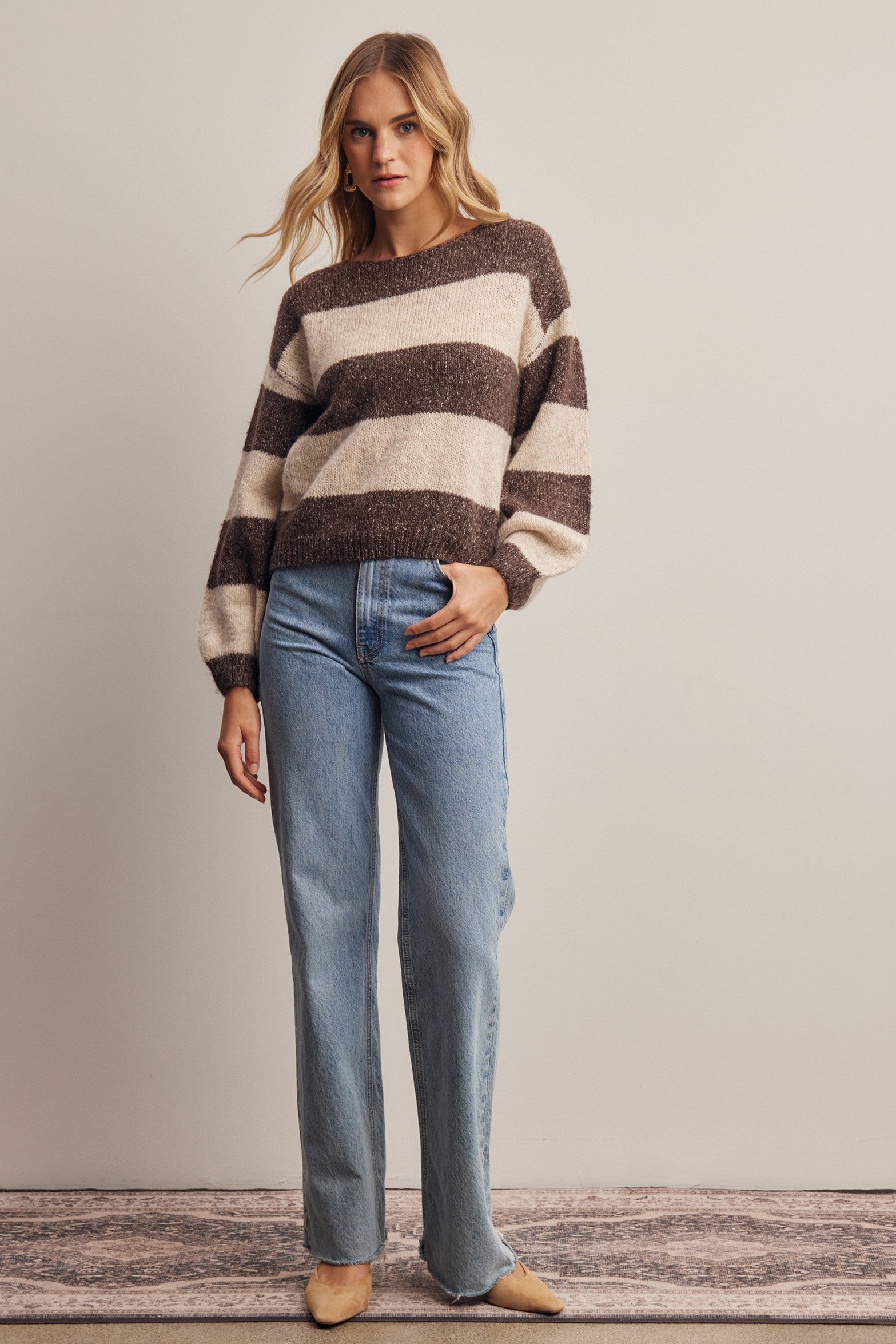 Highbanks Soft Stripe Sweater in Mocha, photo 8