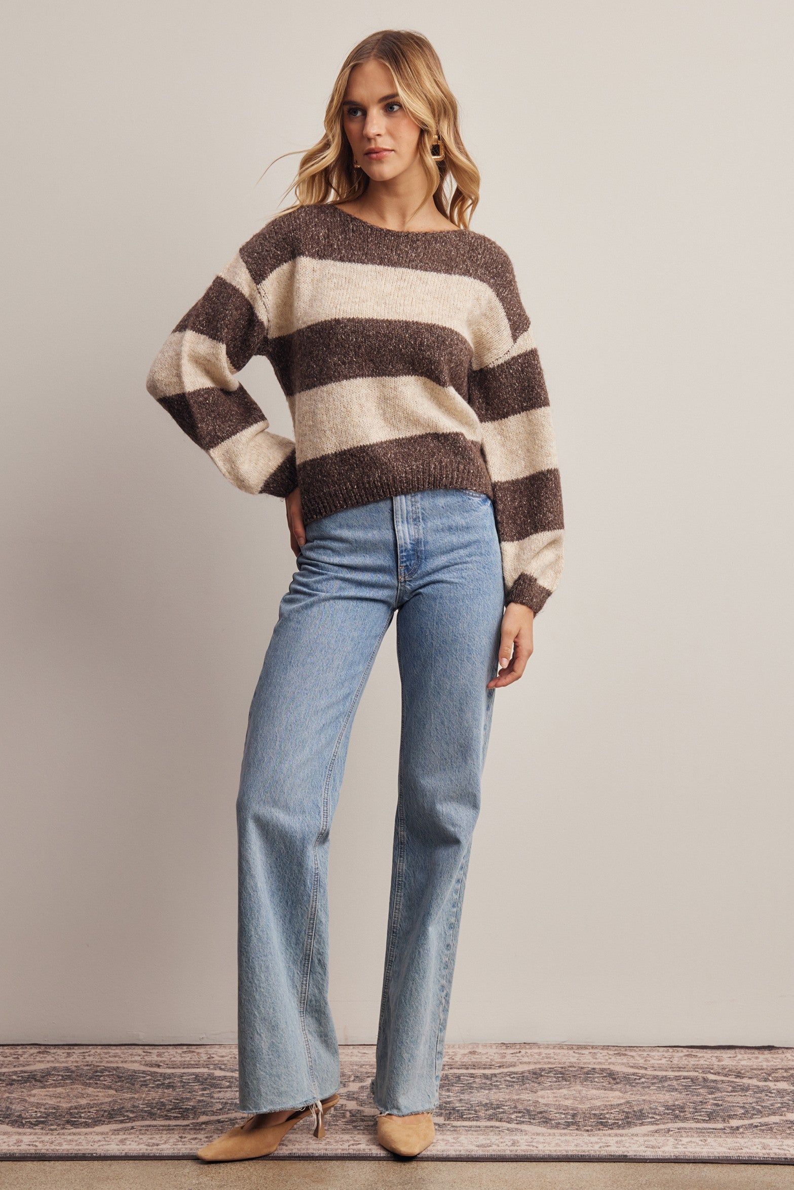 Highbanks Soft Stripe Sweater in Mocha, photo 9