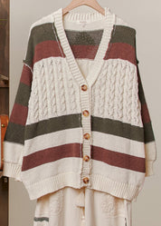Highlands Colorblock V - Neck Knit Cardigan - Westly
