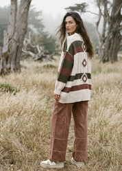 Highlands Colorblock V - Neck Knit Cardigan - Westly