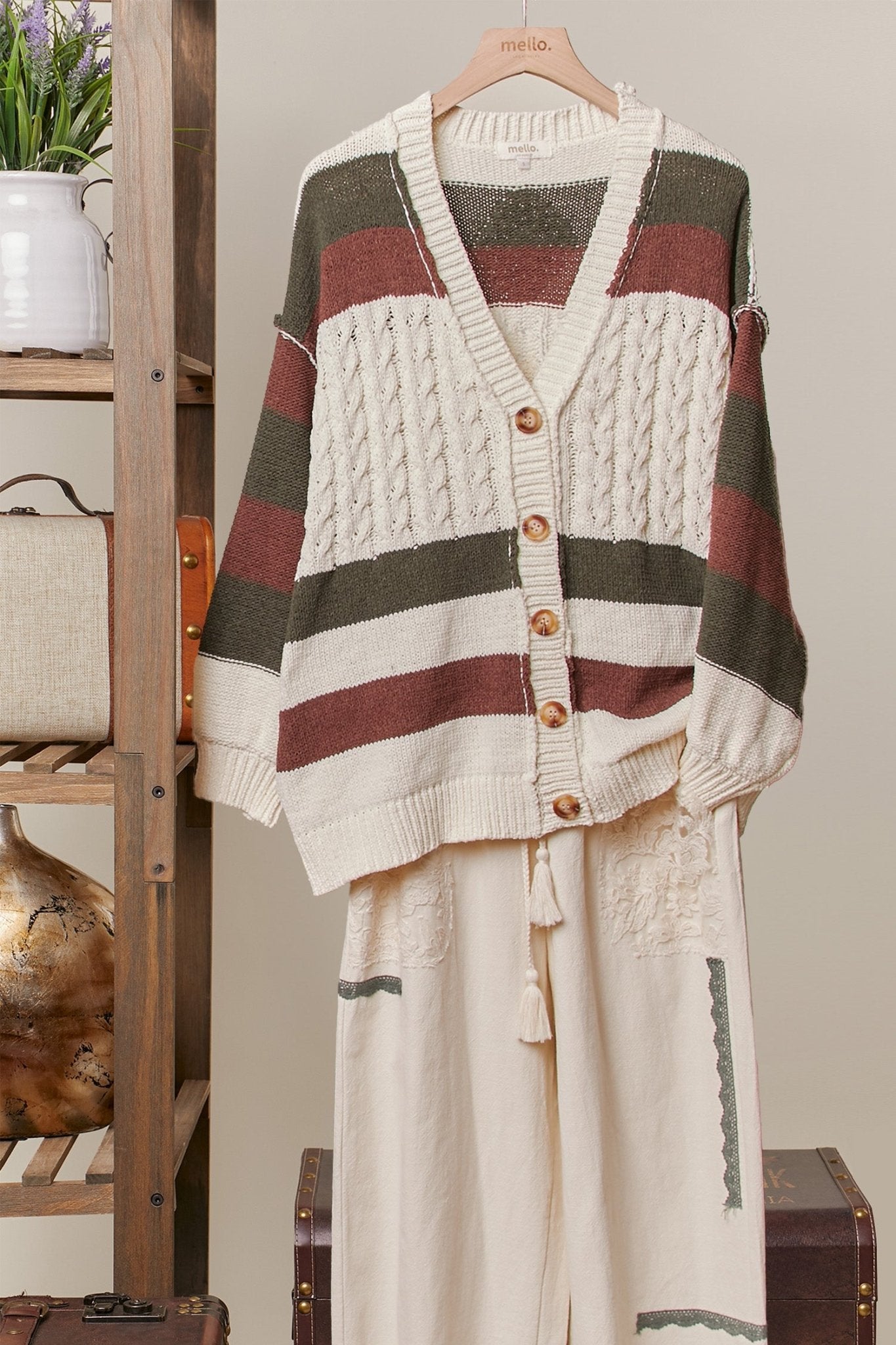 Highlands Colorblock V - Neck Knit Cardigan - Westly
