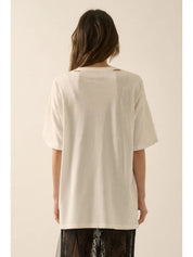 Hold Your Horses Distressed Oversized Graphic Tee - Westly
