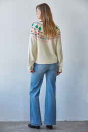 Holiday Chorus Fair Isle Sweater in Cream Red - product photo 3