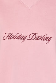 Holiday Darling Embroidered Mock Neck Sweatshirt in Dusty Pink — product photo 05