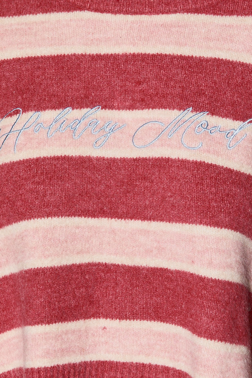 Holiday Mood Embroidered Stripe Sweater in Red Blush Stripe — product photo 04