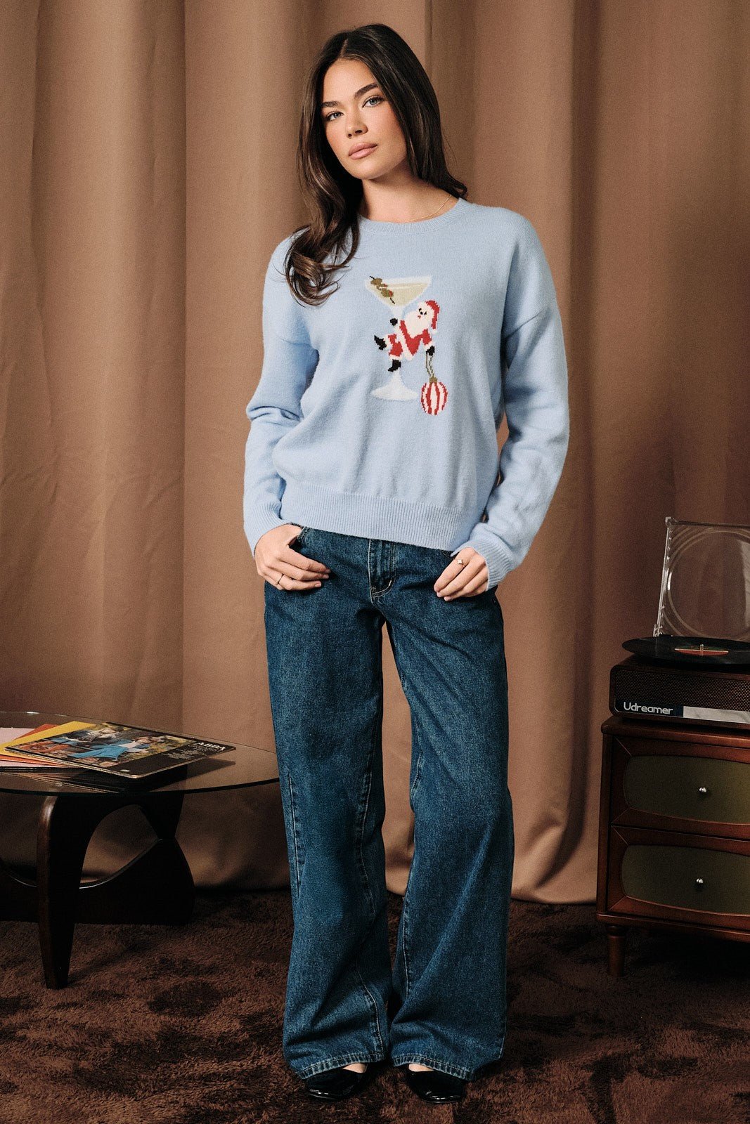 Holiday Spirits Santa Cocktail Knit Sweater - Westly