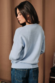 Holiday Spirits Santa Cocktail Knit Sweater in Baby Blue, photo 3
