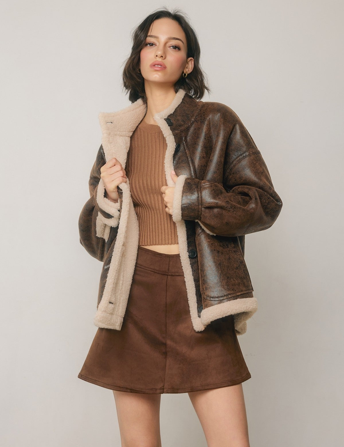 Hollis Faux Shearling Moto Jacket - Westly