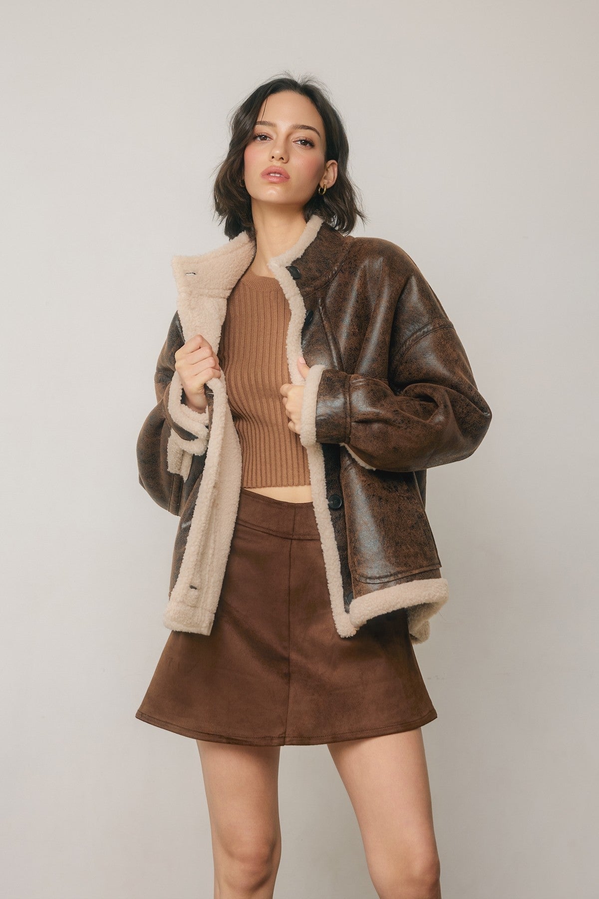 Hollis Faux Shearling Moto Jacket - Westly