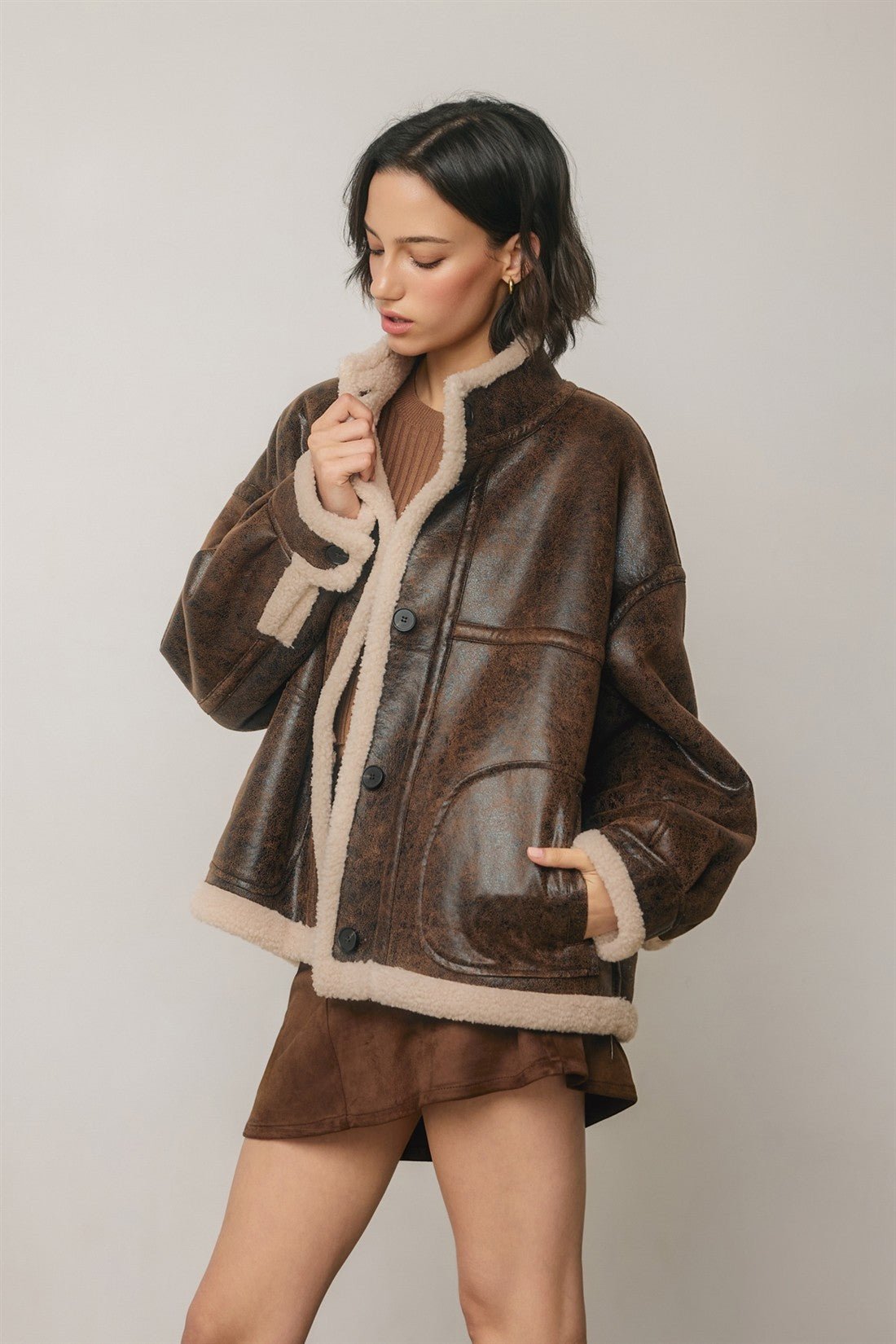 Hollis Faux Shearling Moto Jacket - Westly