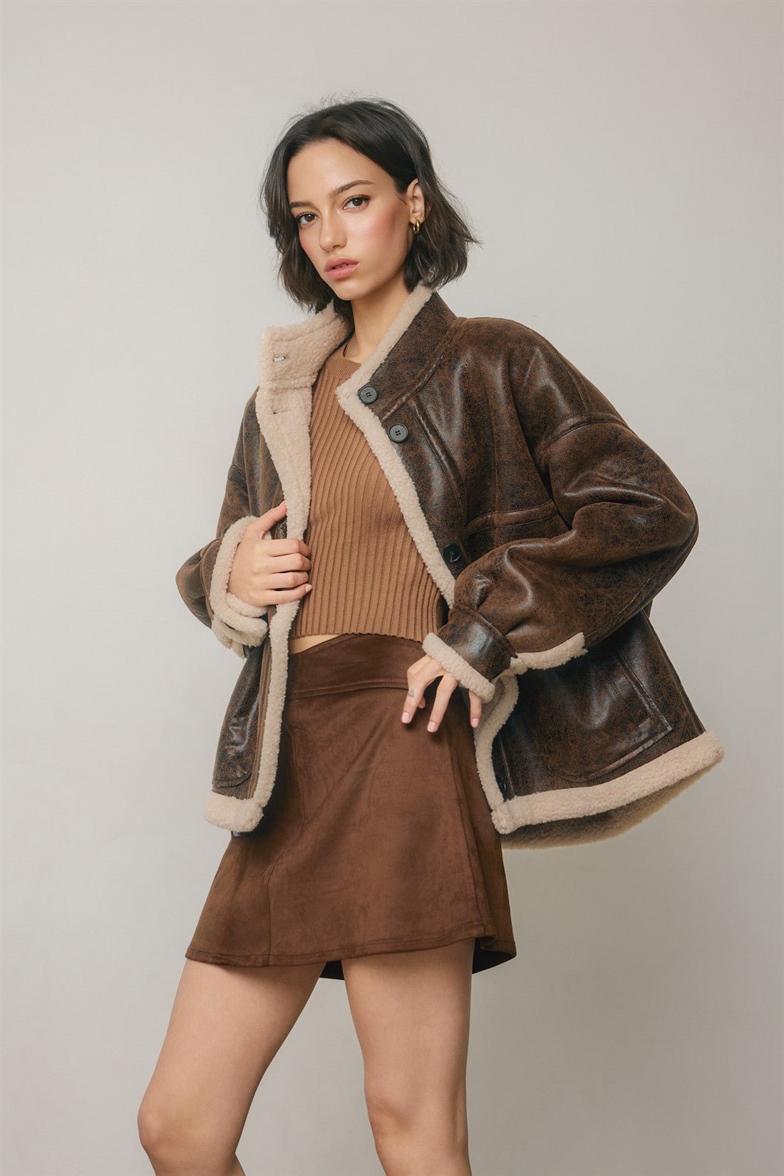 Hollis Faux Shearling Moto Jacket - Westly