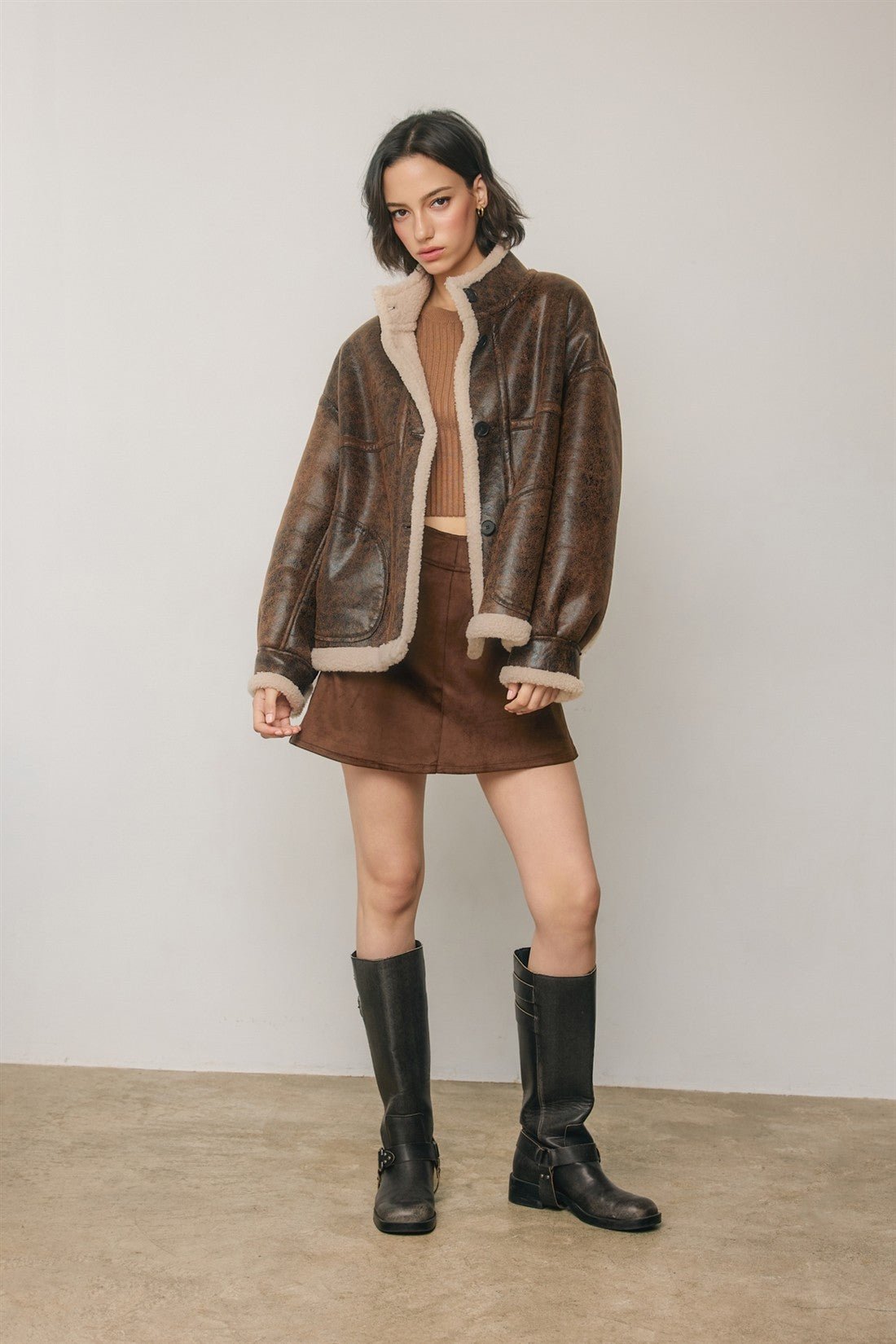 Hollis Faux Shearling Moto Jacket - Westly