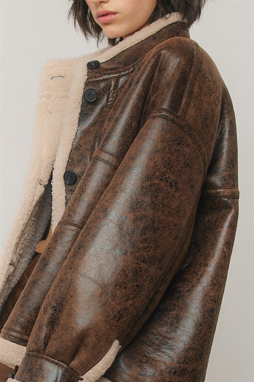 Hollis Faux Shearling Moto Jacket - Westly
