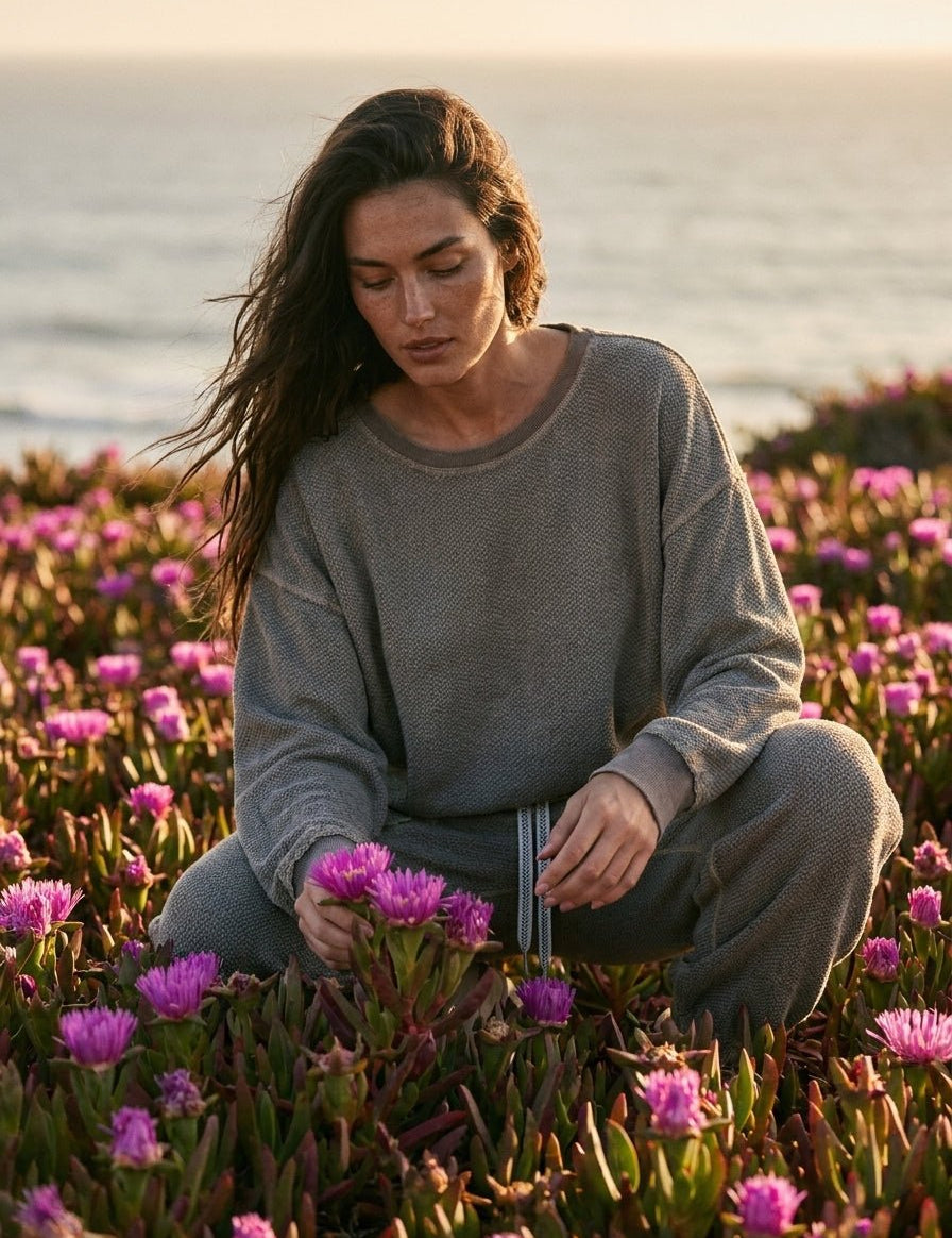 Holly Textured Knit Washed Loose Fit Pullover - Westly