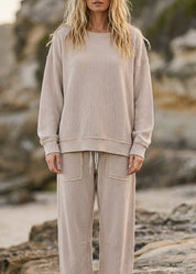 Holly Textured Knit Washed Loose Fit Pullover - Westly