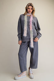 Holly Textured Knit Washed Loose Fit Pullover - Westly
