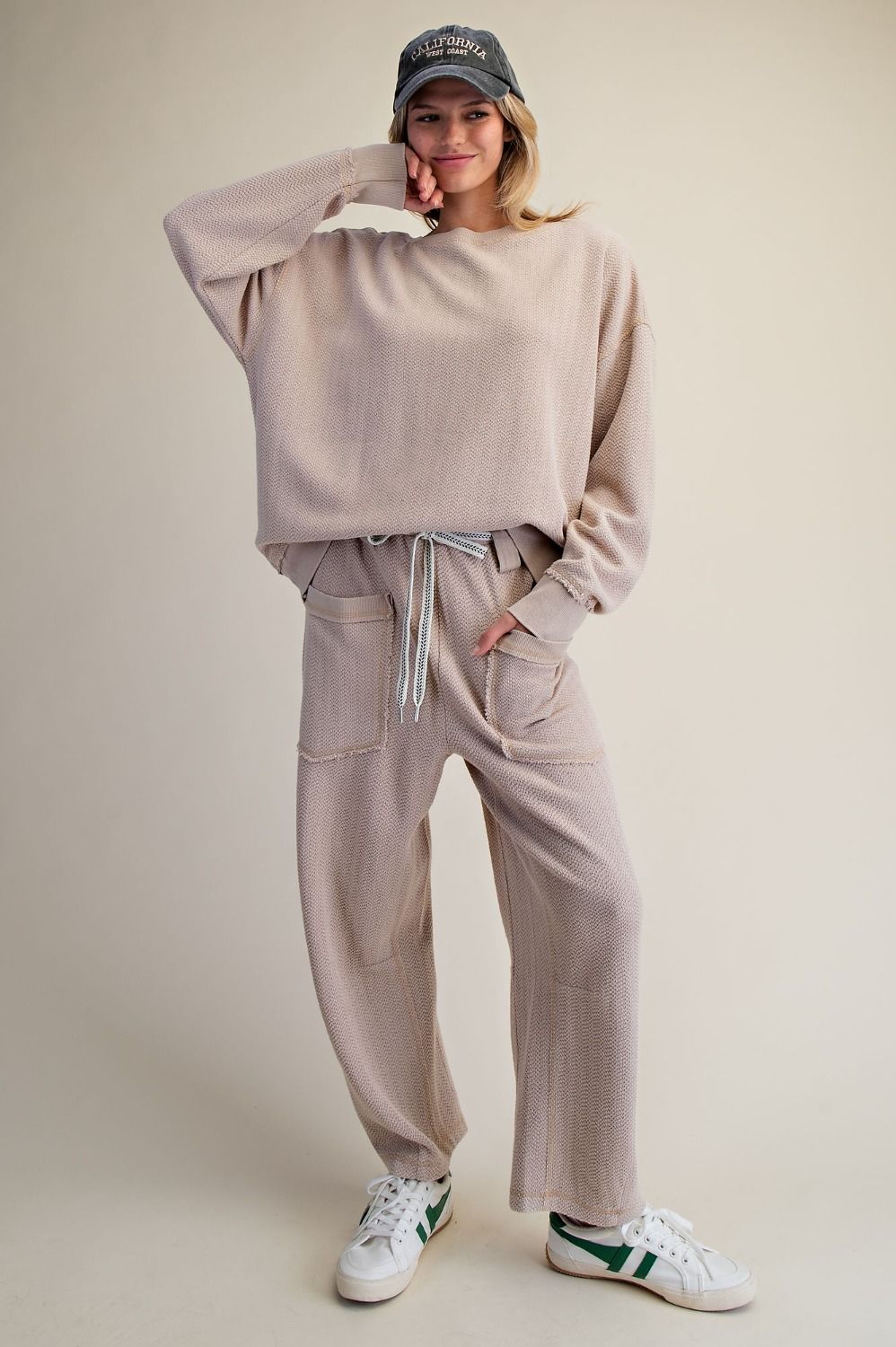 Holly Textured Knit Washed Loose Fit Pullover - Westly