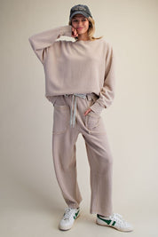 Holly Textured Knit Washed Loose Fit Pullover - Westly
