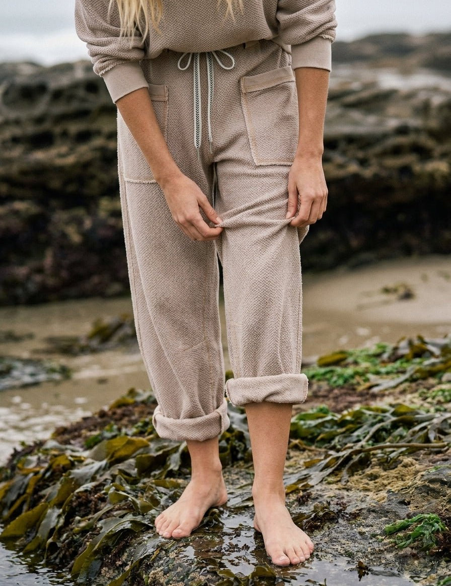 Holly Textured Knit Washed Pants - Westly
