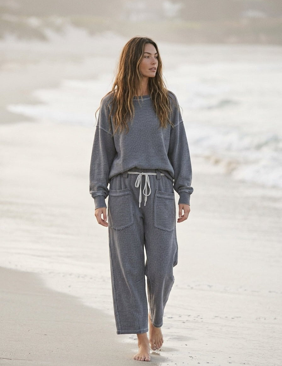 Holly Textured Knit Washed Pants - Westly